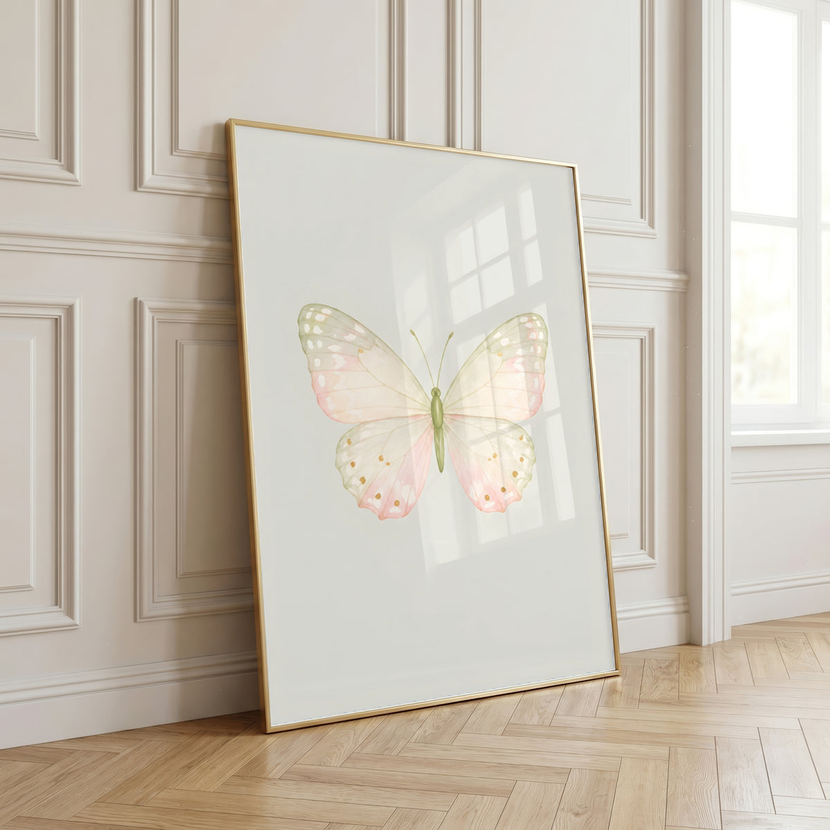 Pastel Butterfly Wall Art Set of 6: Nursery Decor Printable, Watercolor Kids Bedroom