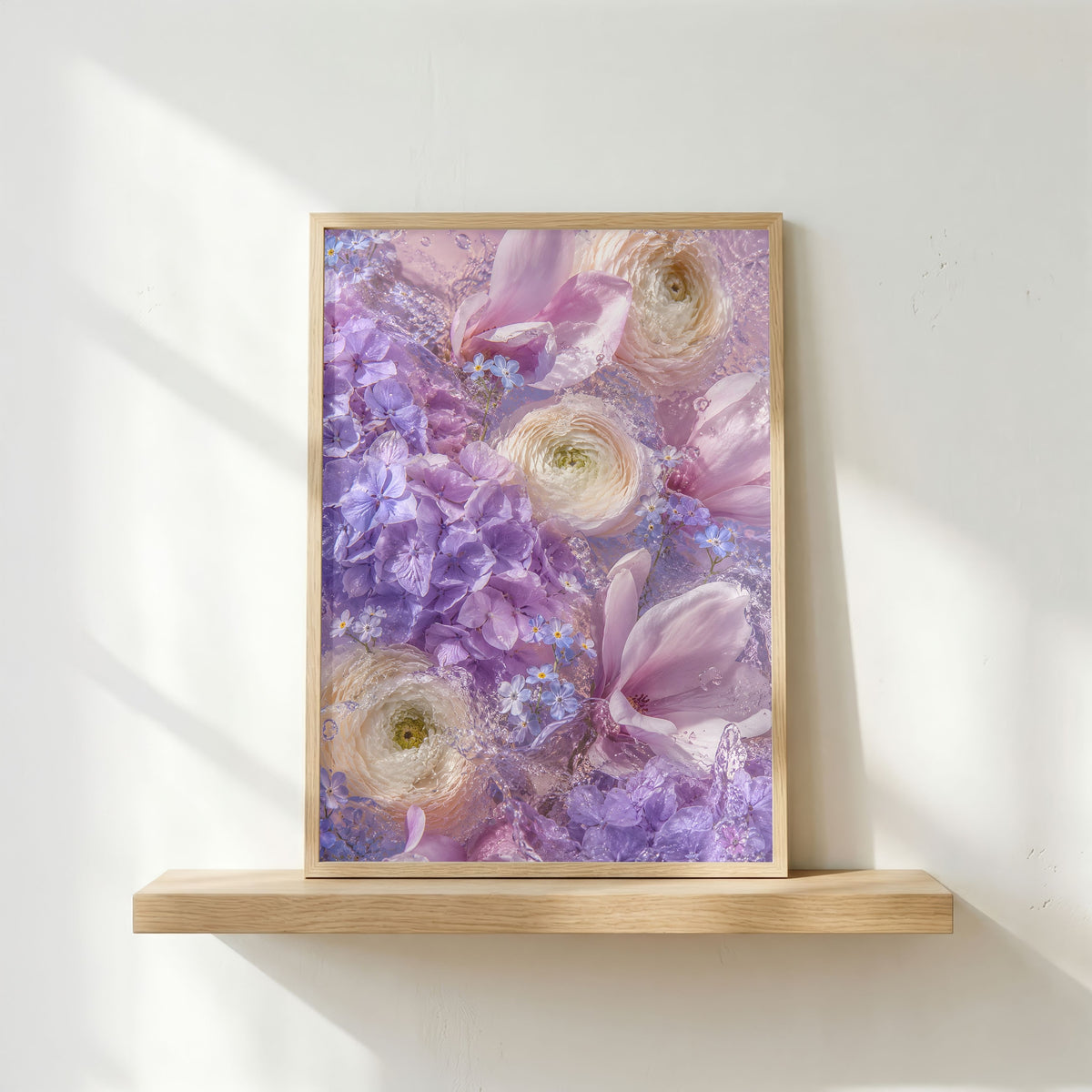 Purple Flower Wall Art: Lavender Hydrangea Floral Photography, Pastel Bedroom Decor Printable
