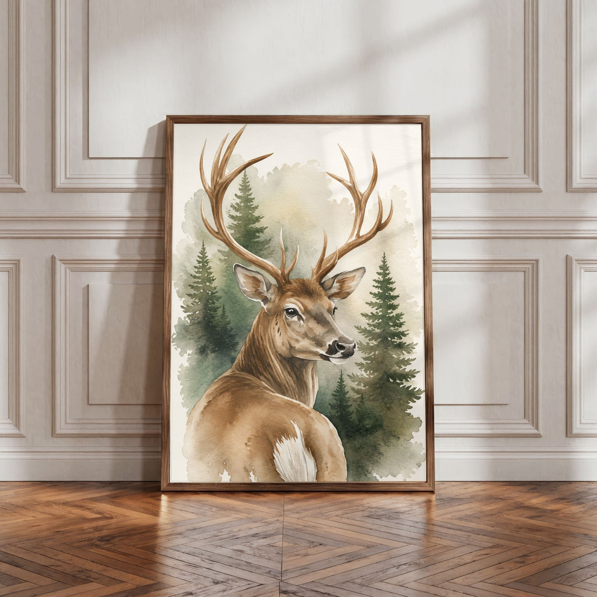 Deer Nursery Wall Art Set of 12: Woodland Animals & Neutral Kids Room Decor Printable