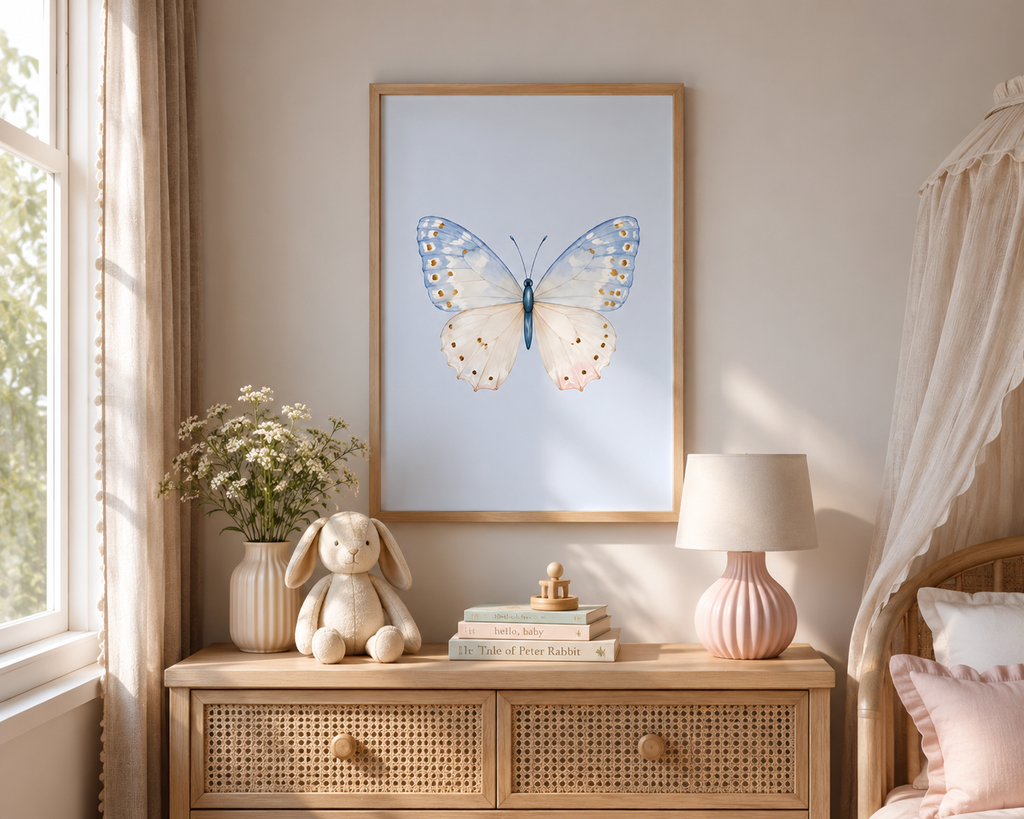 Colorful Butterfly Wall Art Set of 3: Pastel Nursery Decor Printable