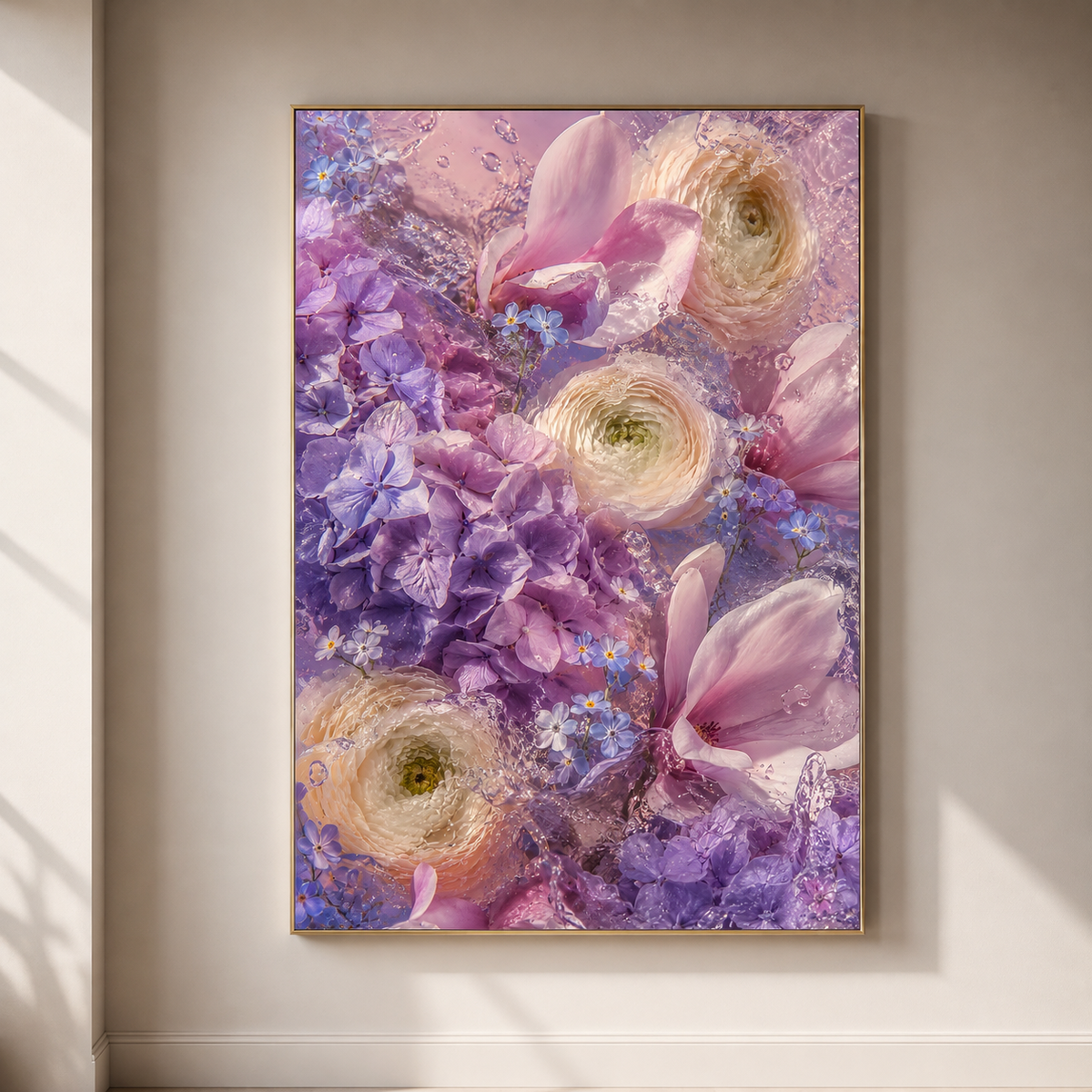Purple Flower Wall Art: Lavender Hydrangea Floral Photography, Pastel Bedroom Decor Printable