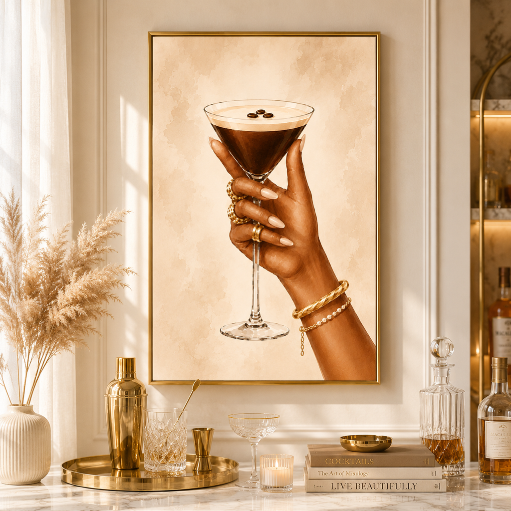Espresso Martini Wall Art: Elegant Cocktail Home Bar Printable