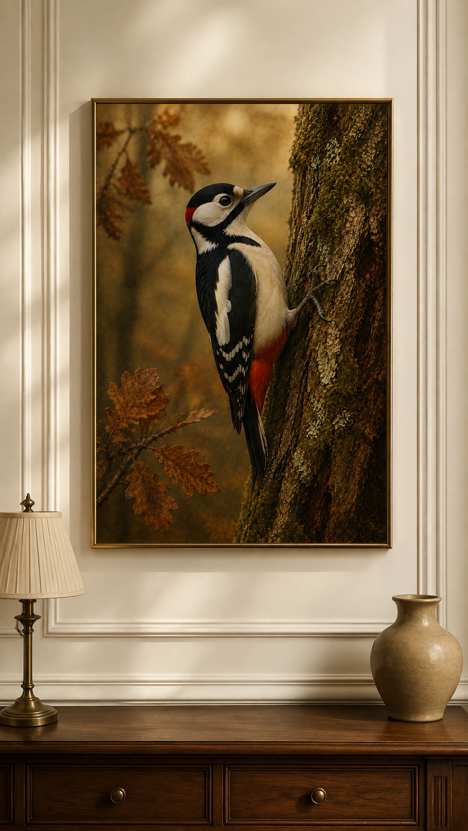 Fall Bird Wall Art Set of 6: Moody Woodland Printable