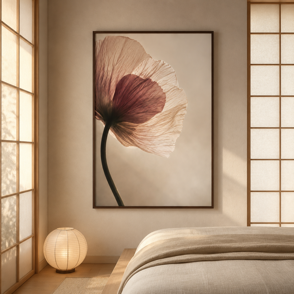 Burgundy Flower Wall Art Set of 6: Modern Botanical Living Room Decor Printable