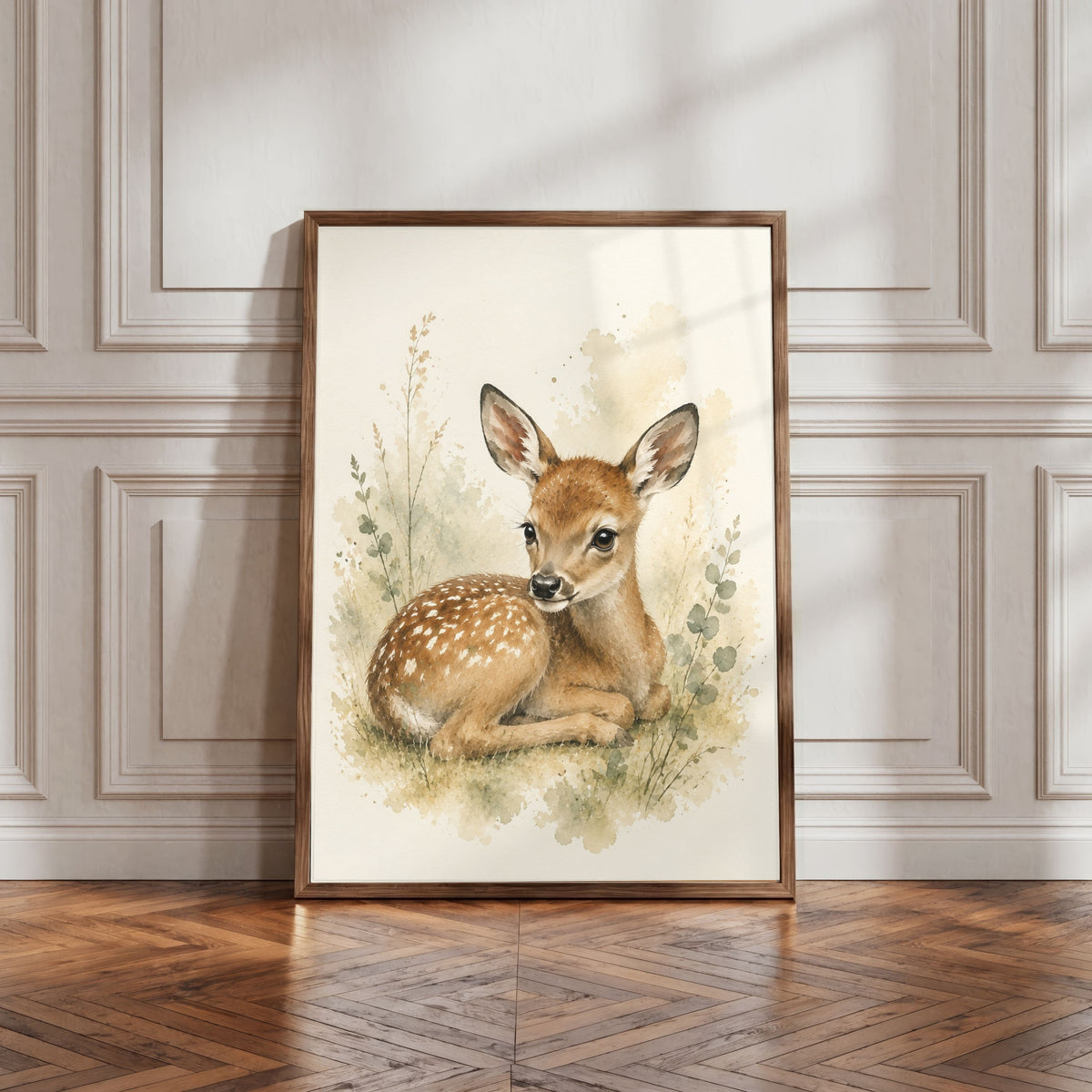 Deer Nursery Wall Art Set of 12: Woodland Animals & Neutral Kids Room Decor Printable
