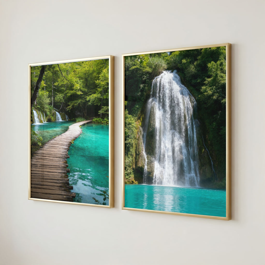 Plitvice Lakes Wall Art Bundle of 25: Croatia Waterfalls, Turquoise Lakes & Nature Photography Printable