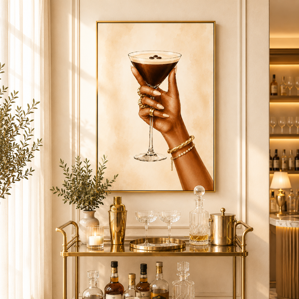 Espresso Martini Wall Art: Elegant Cocktail Home Bar Printable