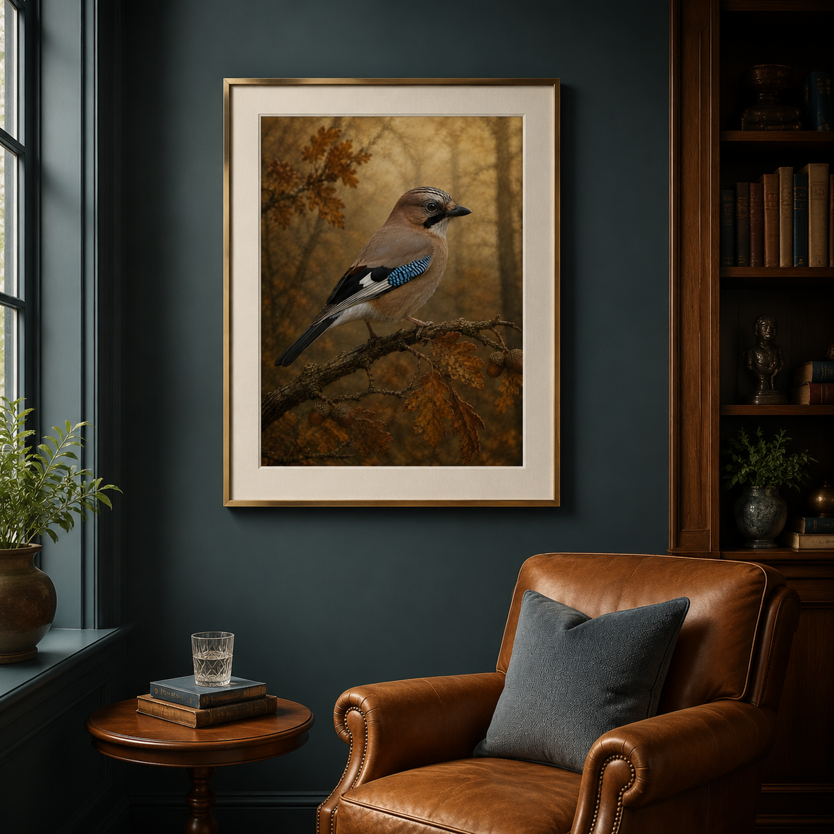 Fall Bird Wall Art Set of 6: Moody Woodland Printable