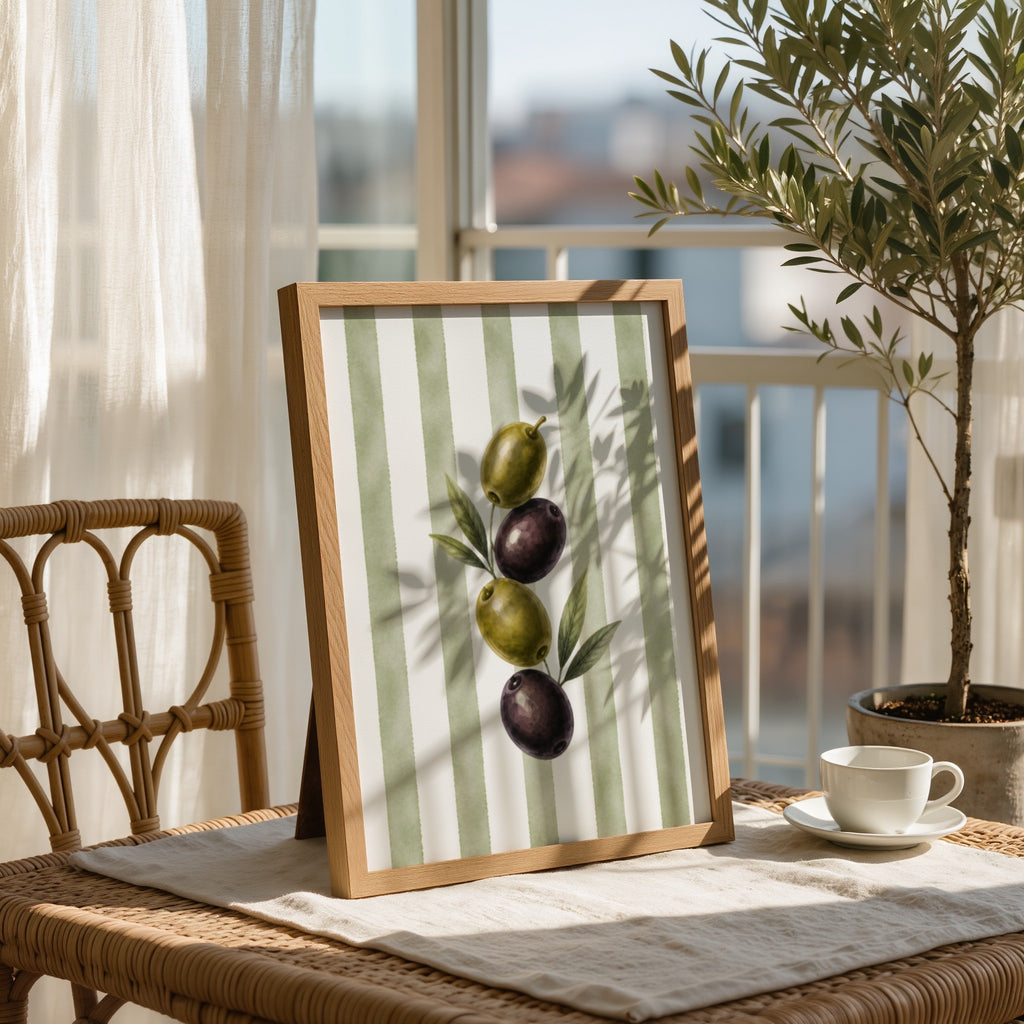 Mediterranean Kitchen Wall Art Set of 6: Italian Food Decor Printable