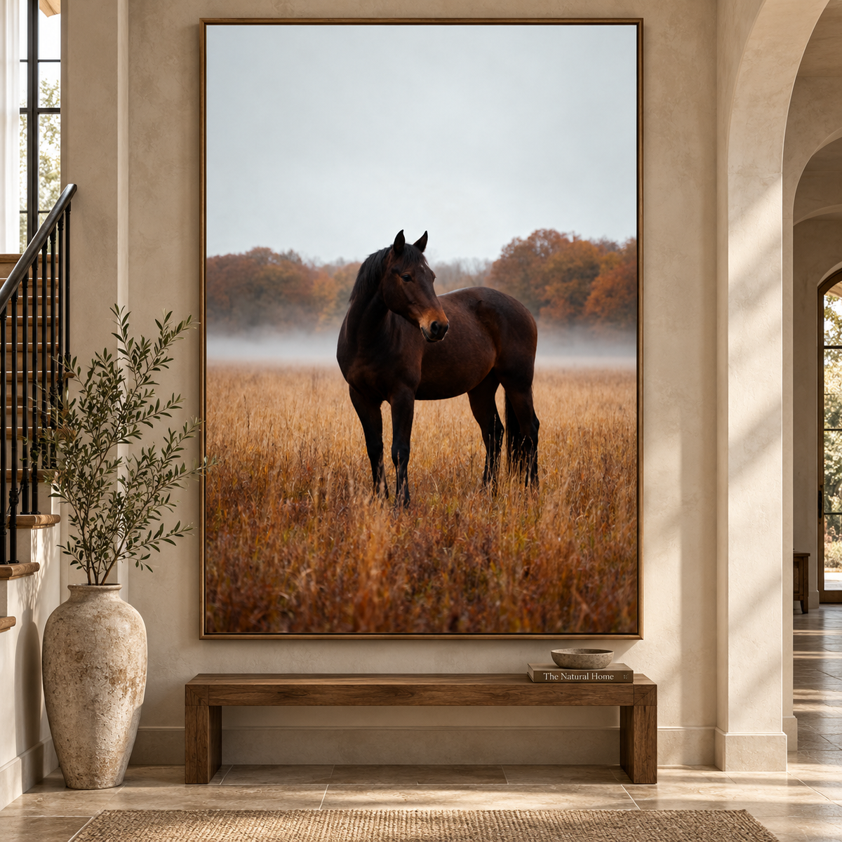 Autumn Horse Wall Art: Brown Horse Countryside Photography Printable
