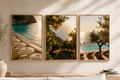 Mediterranean Beach Club Wall Art Set of 3: Italian Riviera Photography Printable