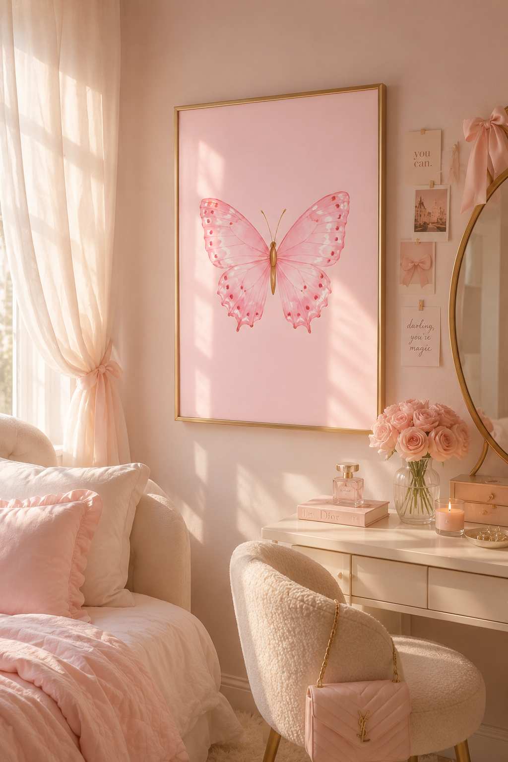 Colorful Butterfly Wall Art Set of 3: Pastel Nursery Decor Printable
