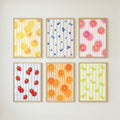 Striped Fruit Wall Art Set of 6: Mediterranean Kitchen Decor & Citrus Printable