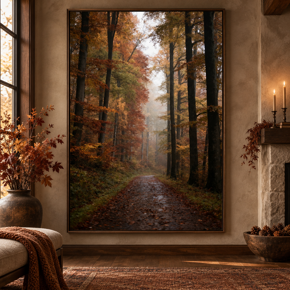 Autumn Wall Art Set of 12: Fall Landscape Photography, Rustic Country Nature Decor Printable