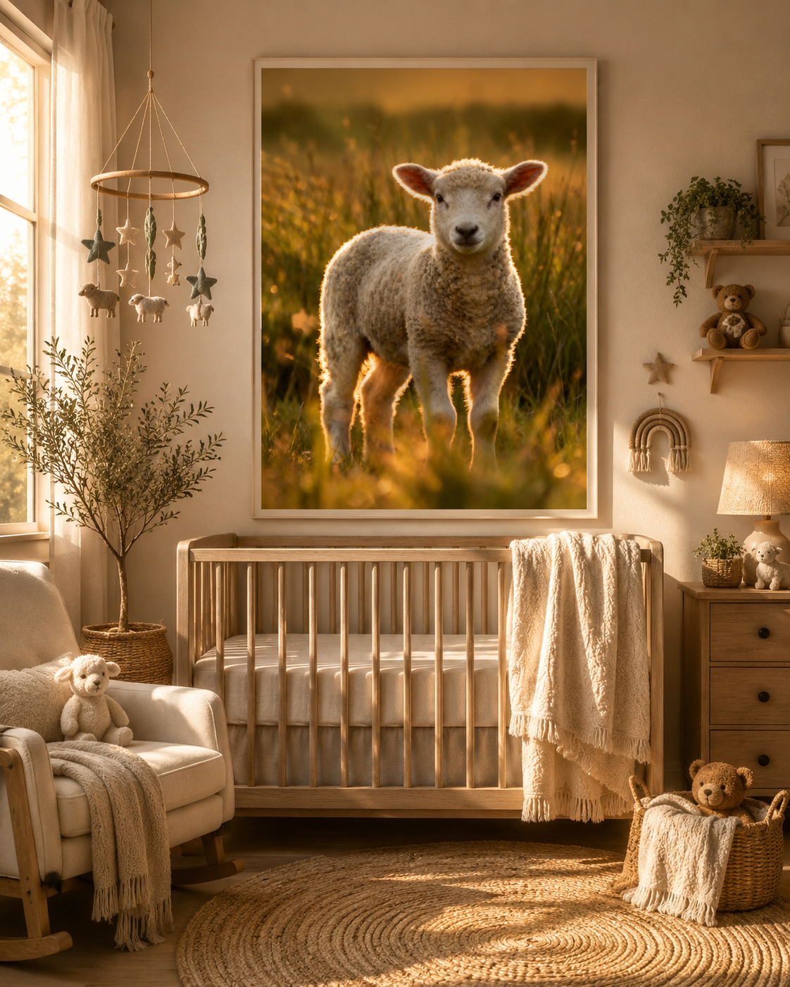 Lamb Wall Art Set of 12: Baby Sheep Nursery & Farmhouse Printable