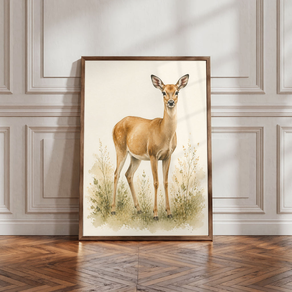 Deer Nursery Wall Art Set of 12: Woodland Animals & Neutral Kids Room Decor Printable