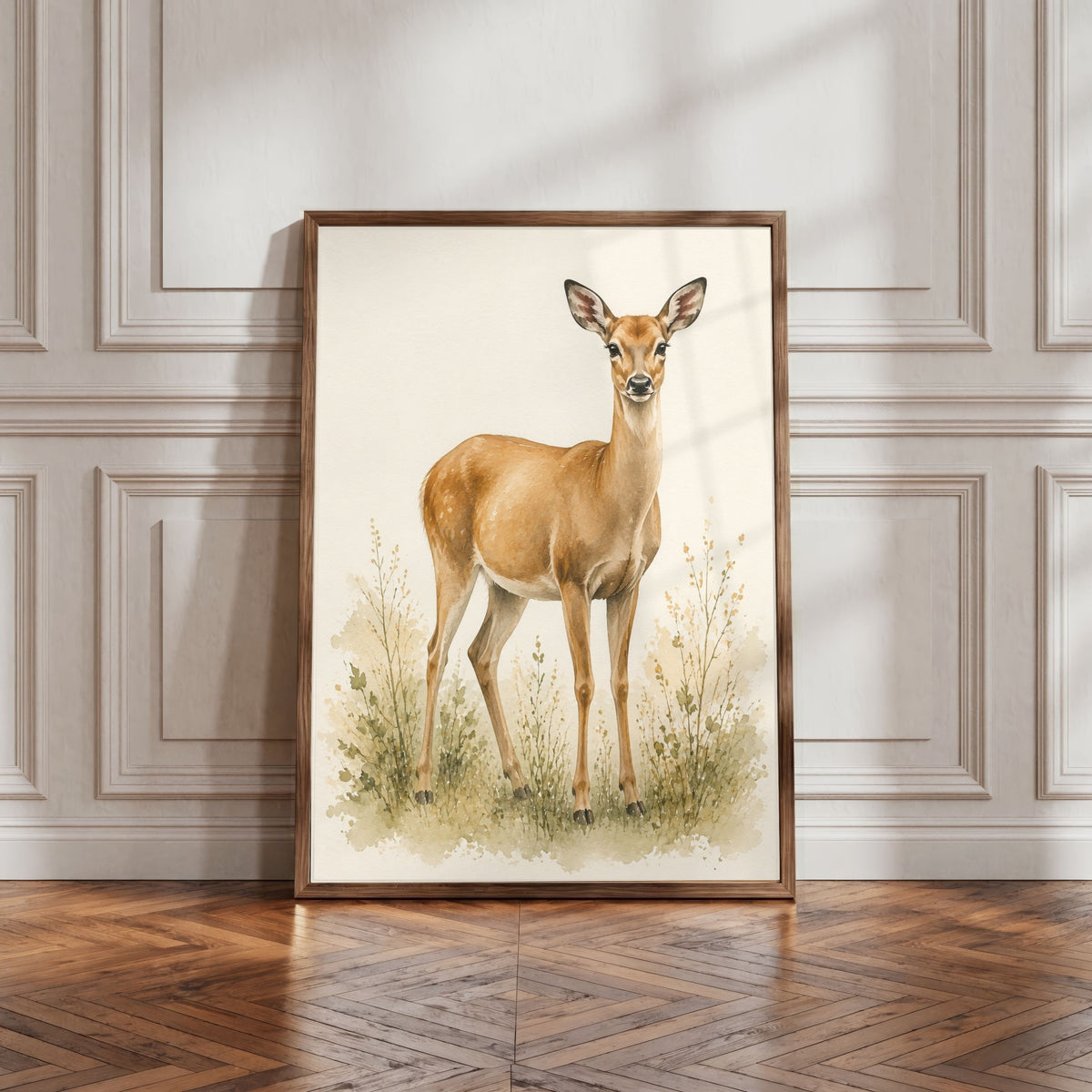 Deer Nursery Wall Art Set of 12: Woodland Animals & Neutral Kids Room Decor Printable