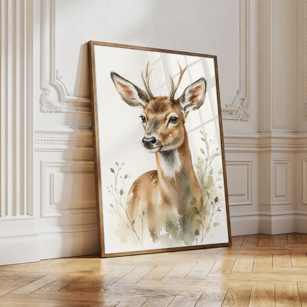 Deer Nursery Wall Art Set of 12: Woodland Animals & Neutral Kids Room Decor Printable