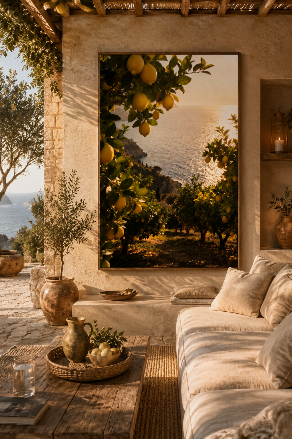 Mediterranean Coastal Luxury Wall Art Set of 3: Italian Villa Photography Printable