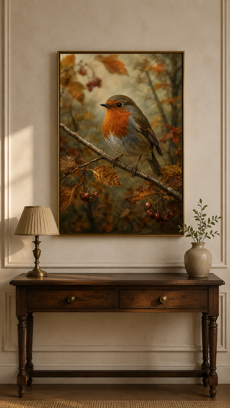 Fall Bird Wall Art Set of 6: Moody Woodland Printable