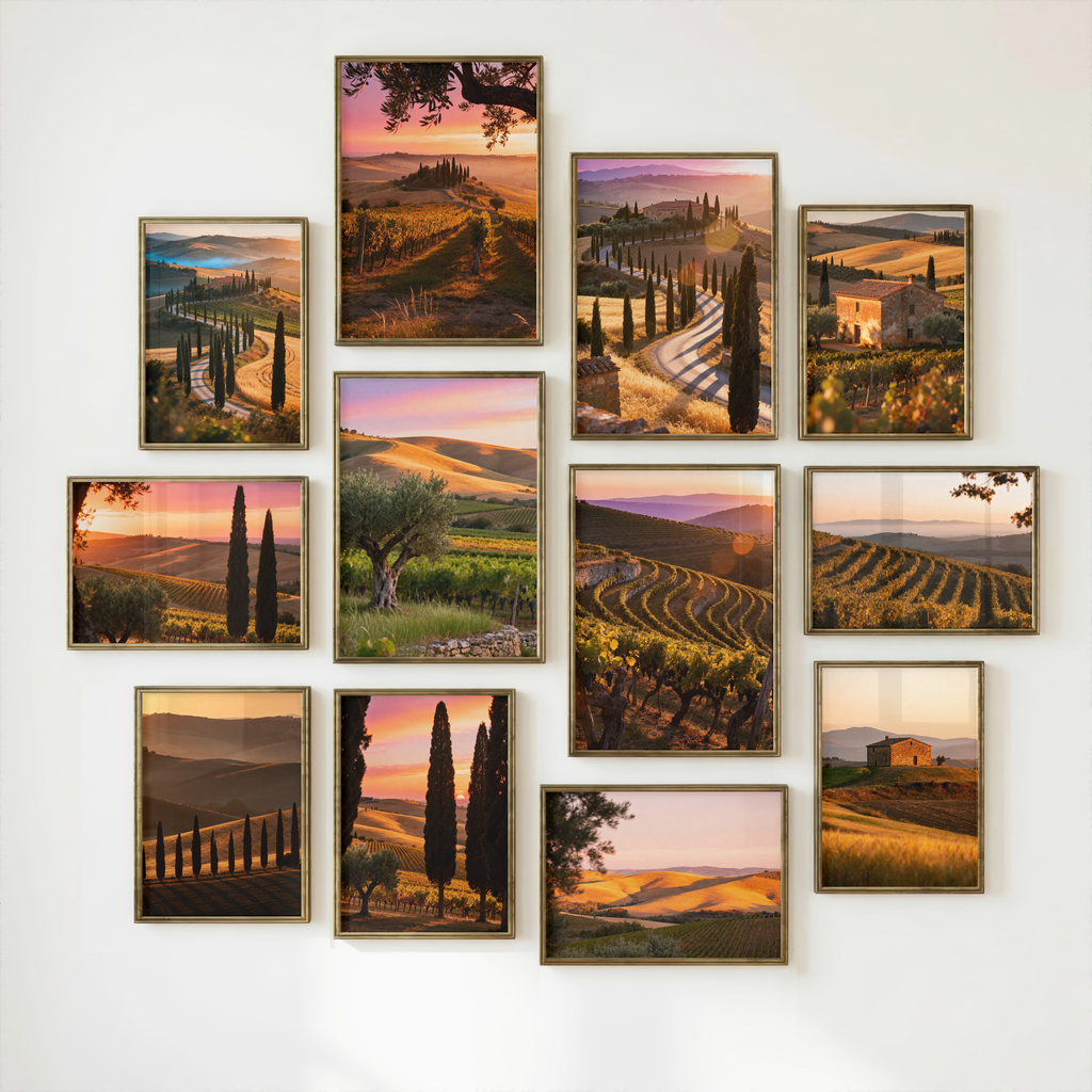 Tuscany Wall Art Bundle of 27: Italian Countryside Sunset Printable