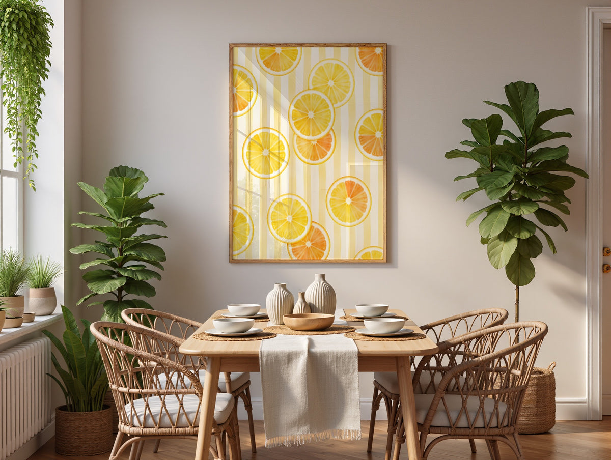 Italian Summer Citrus Wall Art Set of 3: Lemon, Orange & Grapefruit Printable