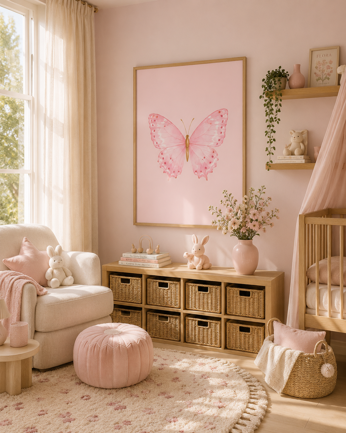 Colorful Butterfly Wall Art Set of 3: Pastel Nursery Decor Printable