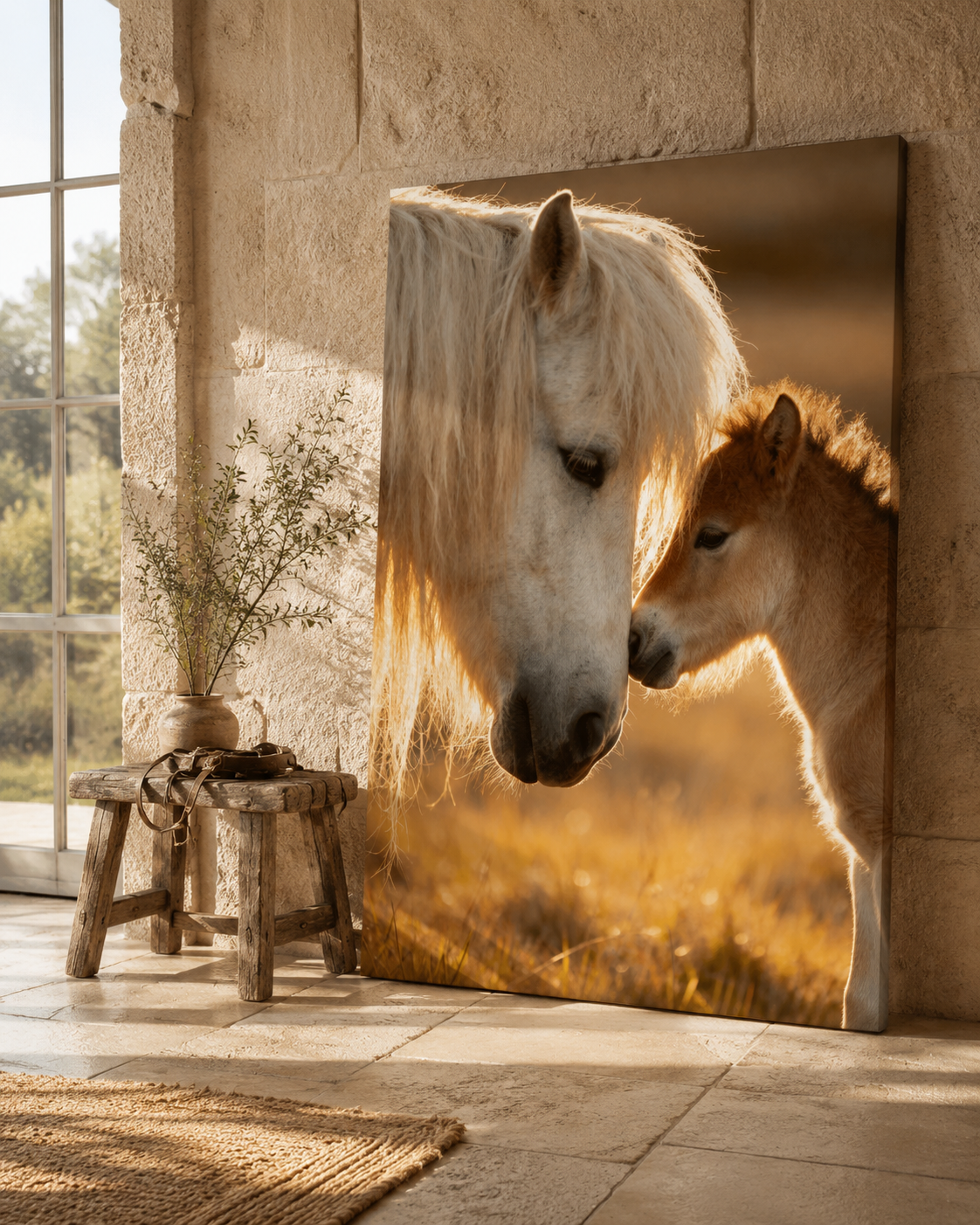 Icelandic Horse Wall Art Set of 3: Mare & Foal Farmhouse Printable