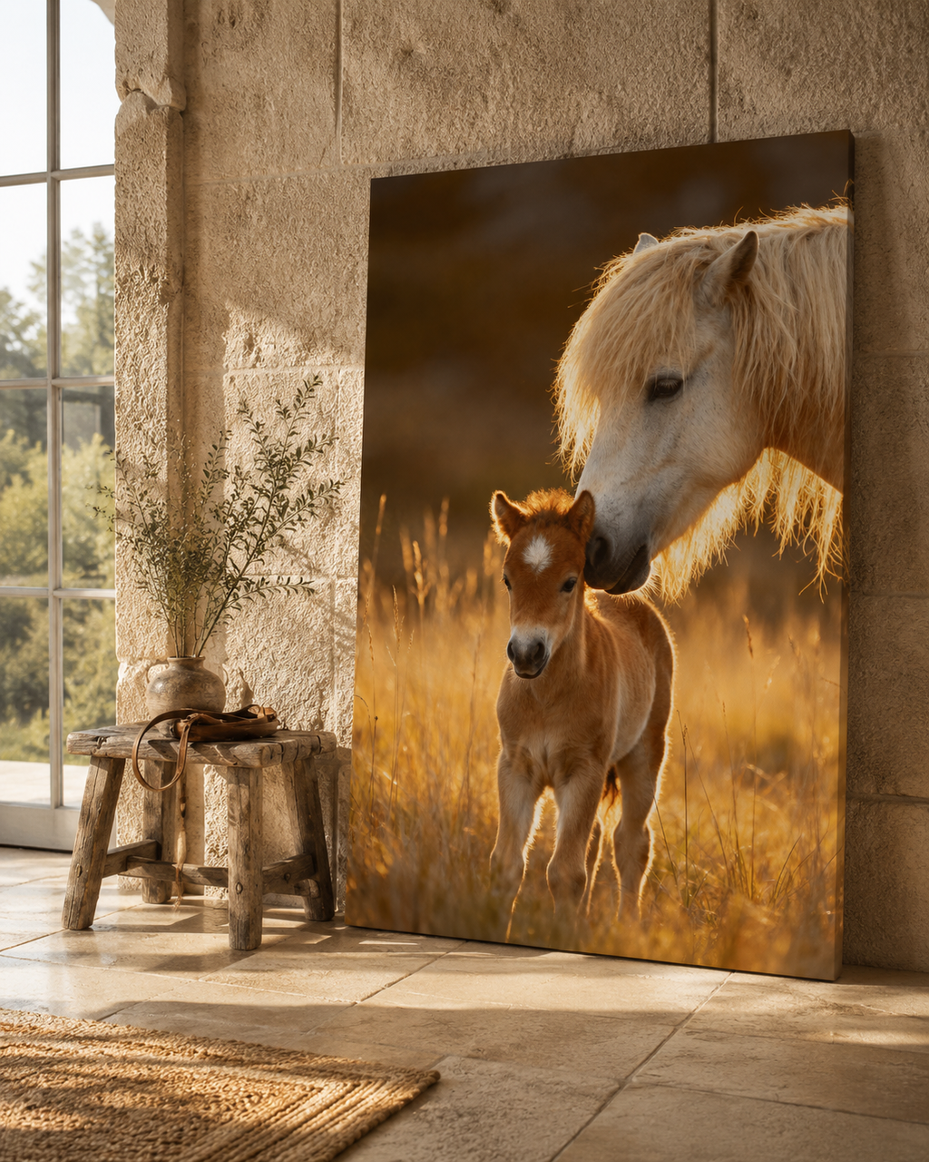 Icelandic Horse Wall Art Set of 3: Mare & Foal Farmhouse Printable