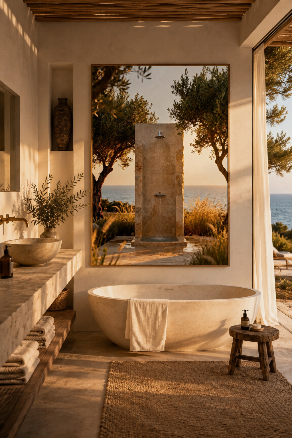 Mediterranean Coastal Luxury Wall Art Set of 3: Italian Villa Photography Printable