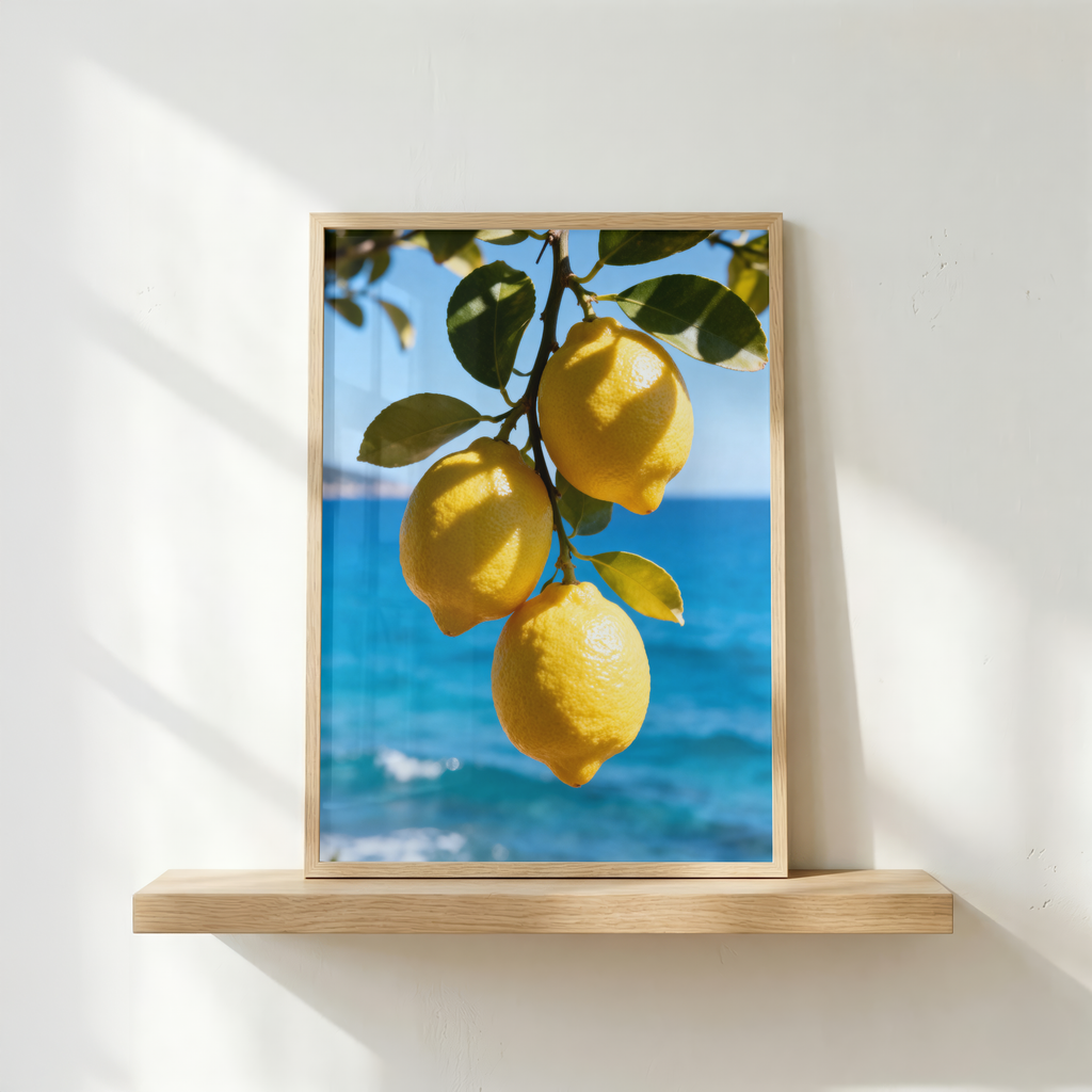 Italian Lemon Wall Art Set of 25: Amalfi Coast Mediterranean Summer Printable