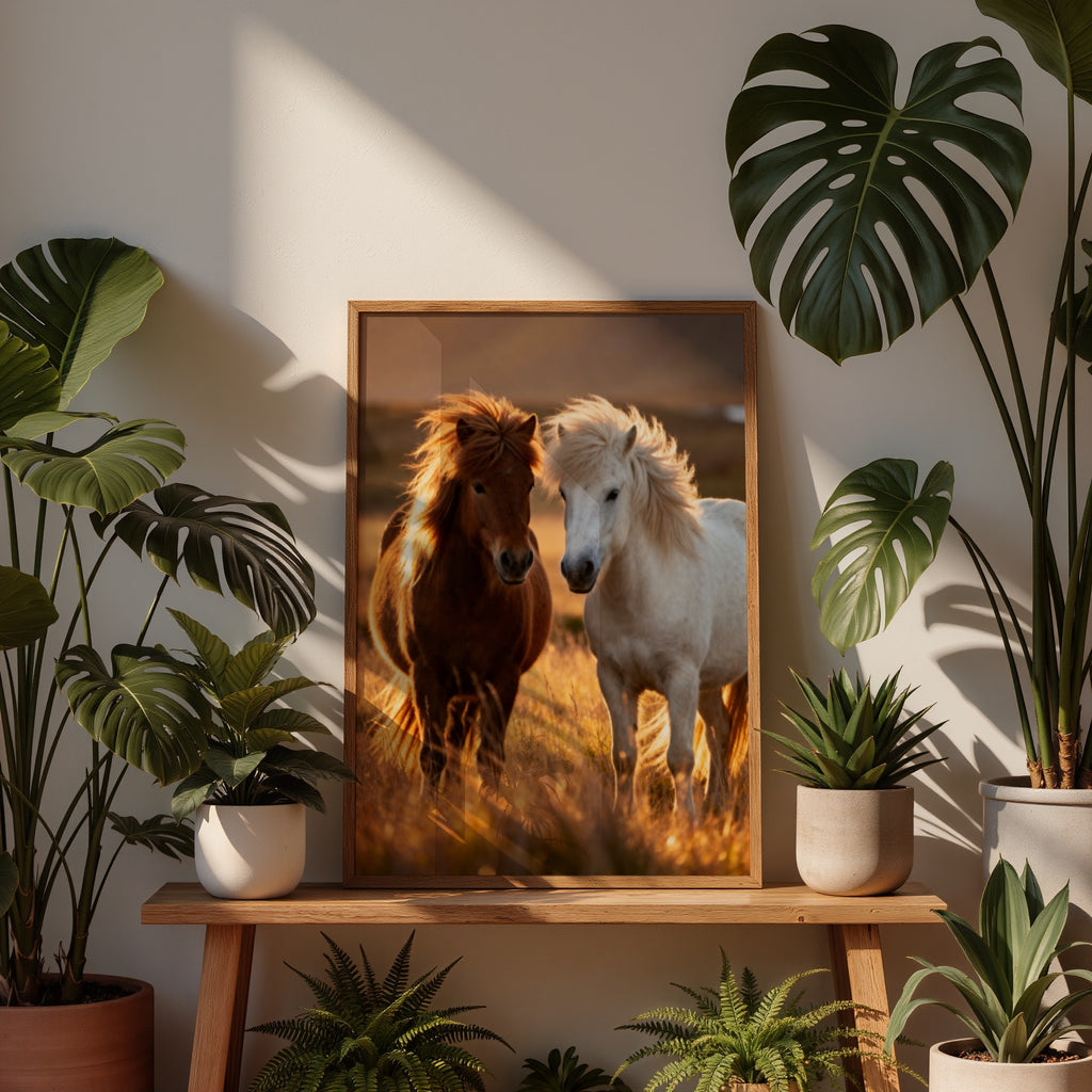 Icelandic Horse Wall Art Set of 3: Rustic Farmhouse Printable