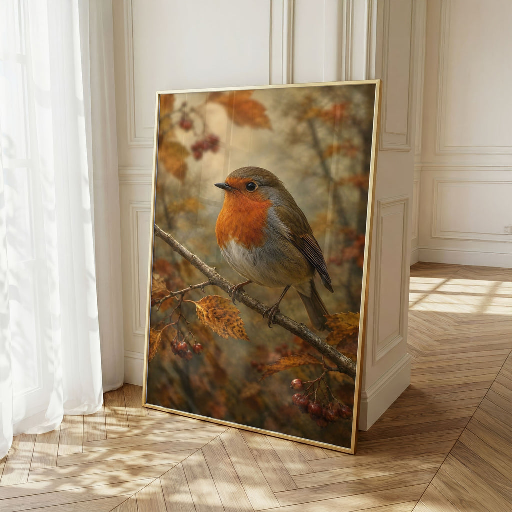 Fall Bird Wall Art Set of 6: Moody Woodland Printable