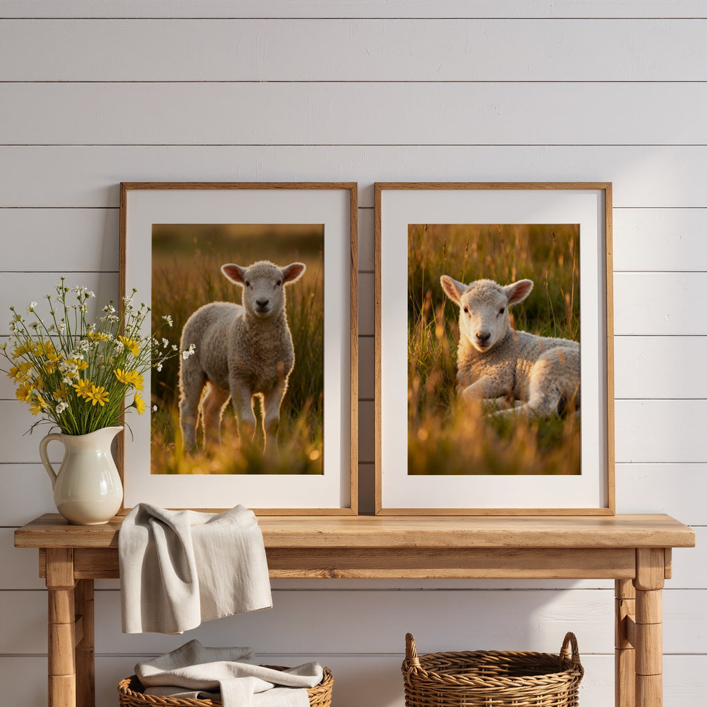 Lamb Wall Art Set of 12: Baby Sheep Nursery & Farmhouse Printable
