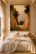 Sea View Wall Art: Mediterranean Bedroom Decor, Stairway Photography, Quiet Luxury Printable