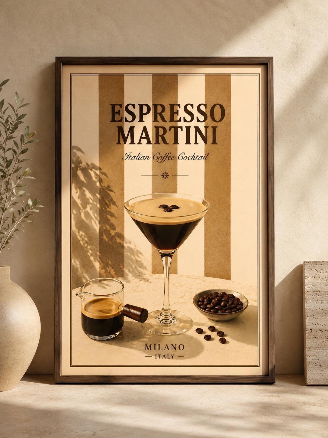 Mediterranean Cocktail Wall Art Set of 3: Italian Spritz, Limoncello & Espresso Martini Printable