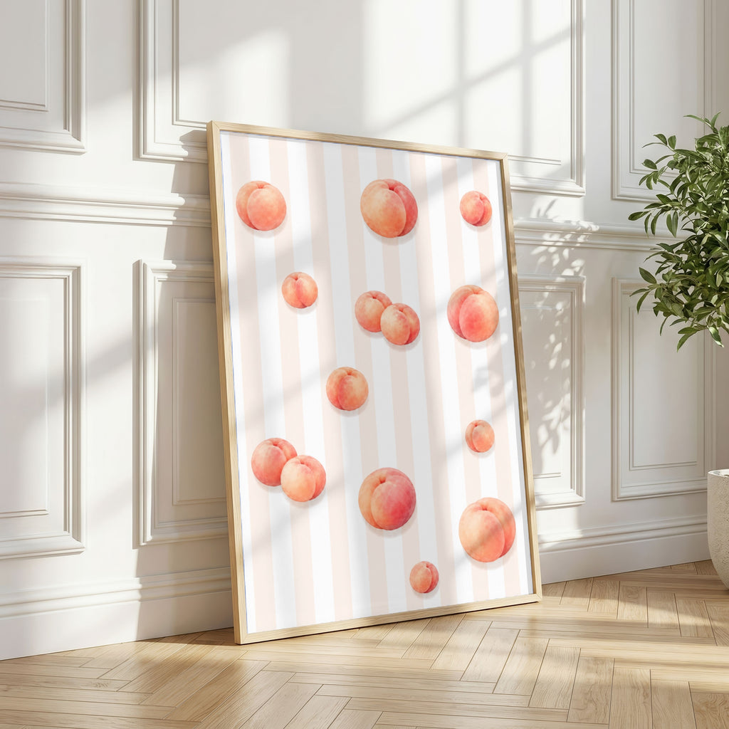 Striped Fruit Wall Art Bundle of 12: Colorful Summer Kitchen Printable