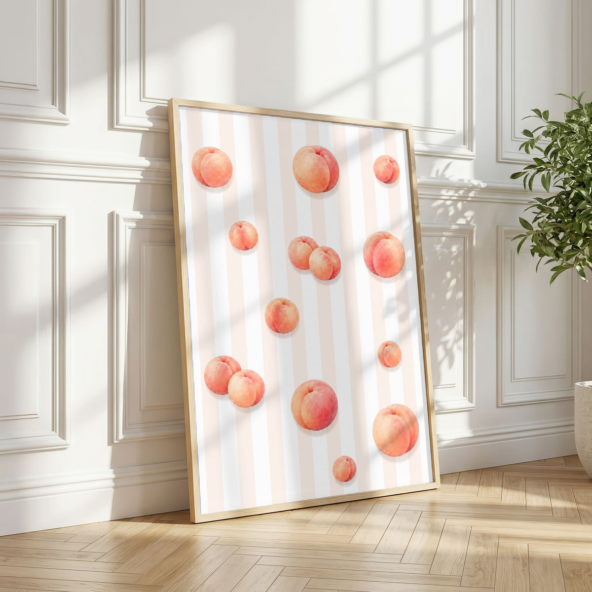Striped Fruit Wall Art Bundle of 12: Colorful Summer Kitchen Printable
