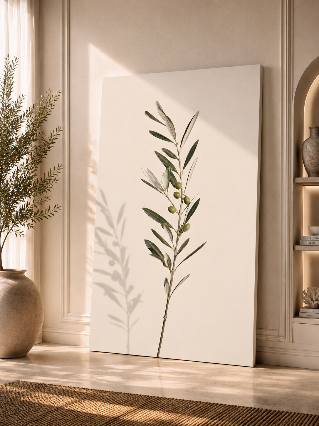 Set of 20 Wildflower Stems Printable: Beige Floral Japandi Scandinavian Minimalist Wall Art