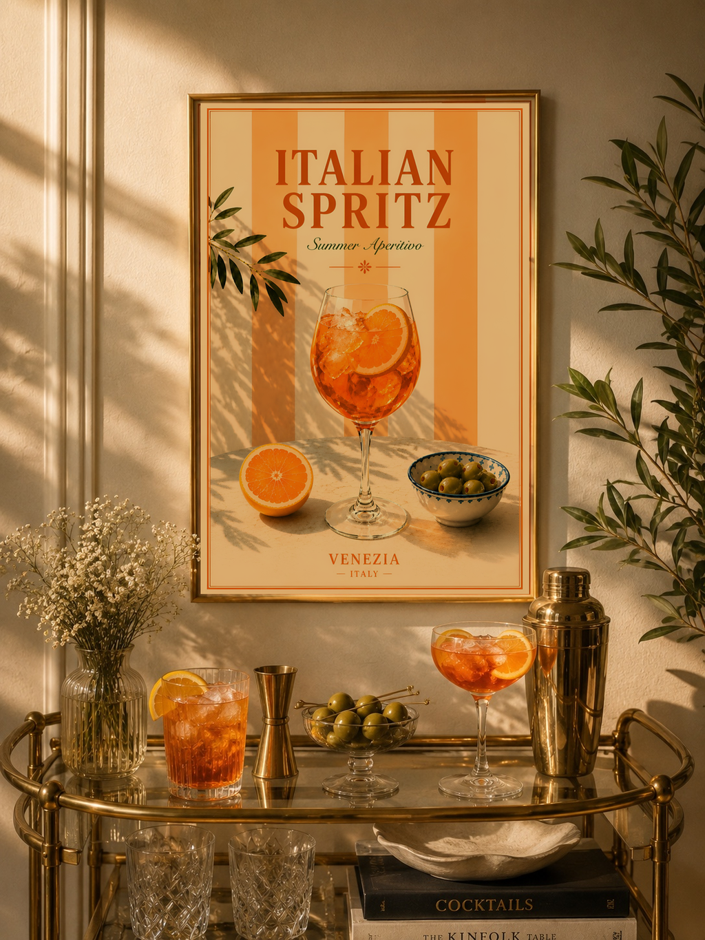Mediterranean Cocktail Wall Art Set of 3: Italian Spritz, Limoncello & Espresso Martini Printable