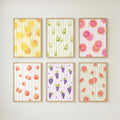 Striped Fruit Wall Art Bundle of 12: Colorful Summer Kitchen Printable