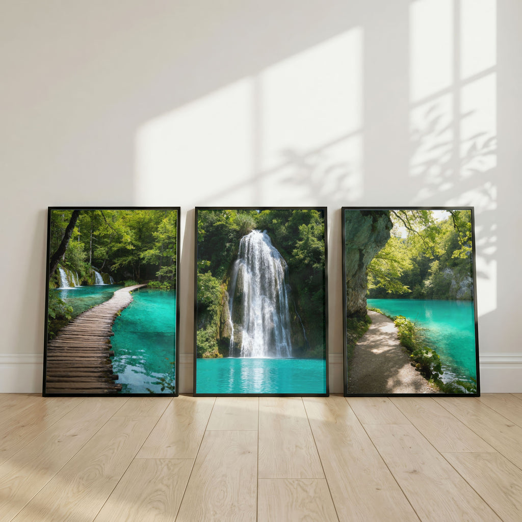Plitvice Lakes Wall Art Bundle of 25: Croatia Waterfalls, Turquoise Lakes & Nature Photography Printable