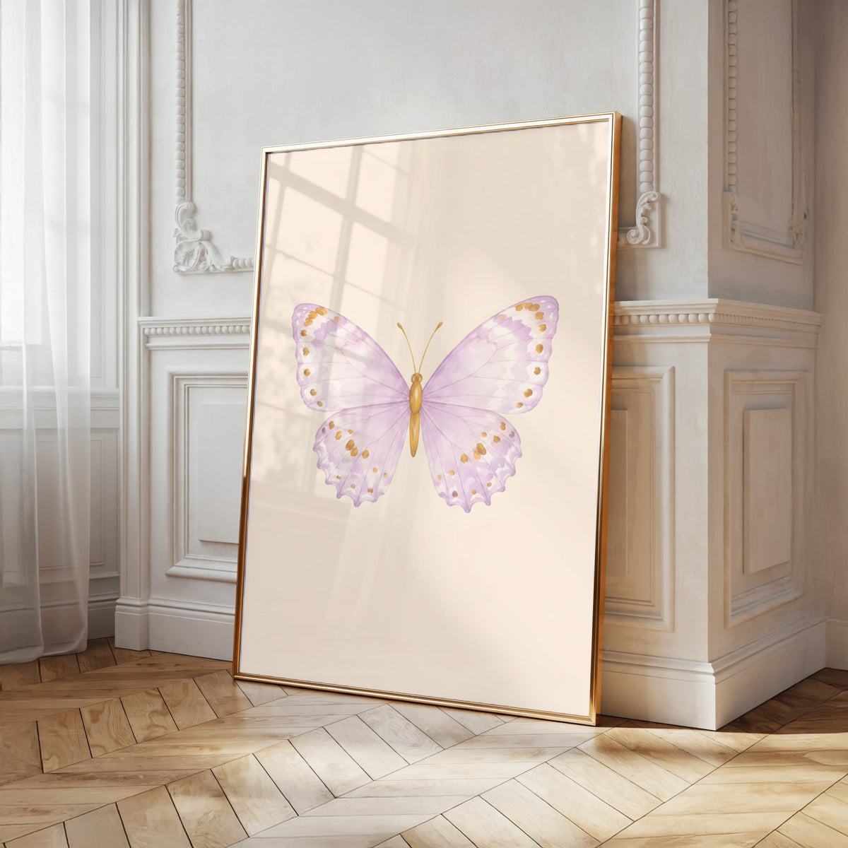 Pastel Butterfly Wall Art Set of 6: Nursery Decor Printable, Watercolor Kids Bedroom