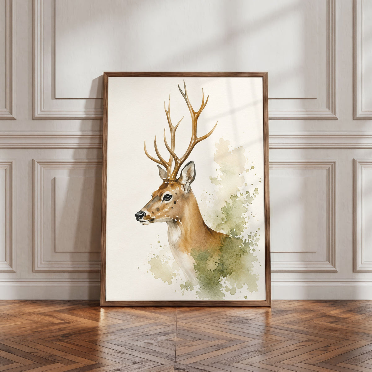 Deer Nursery Wall Art Set of 12: Woodland Animals & Neutral Kids Room Decor Printable