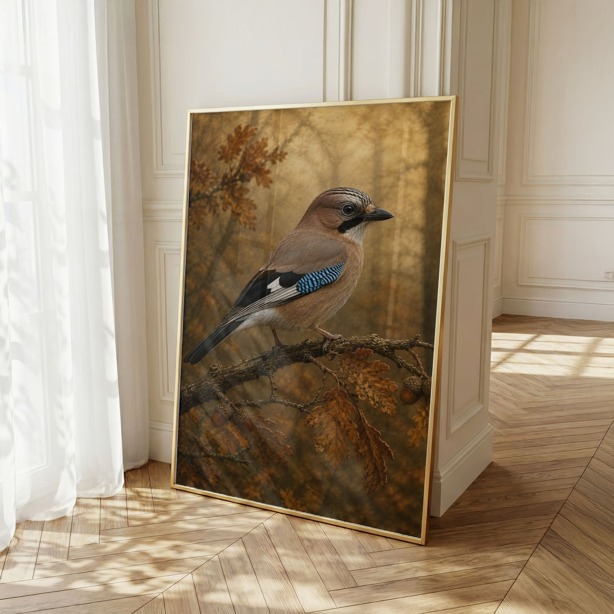 Fall Bird Wall Art Set of 6: Moody Woodland Printable