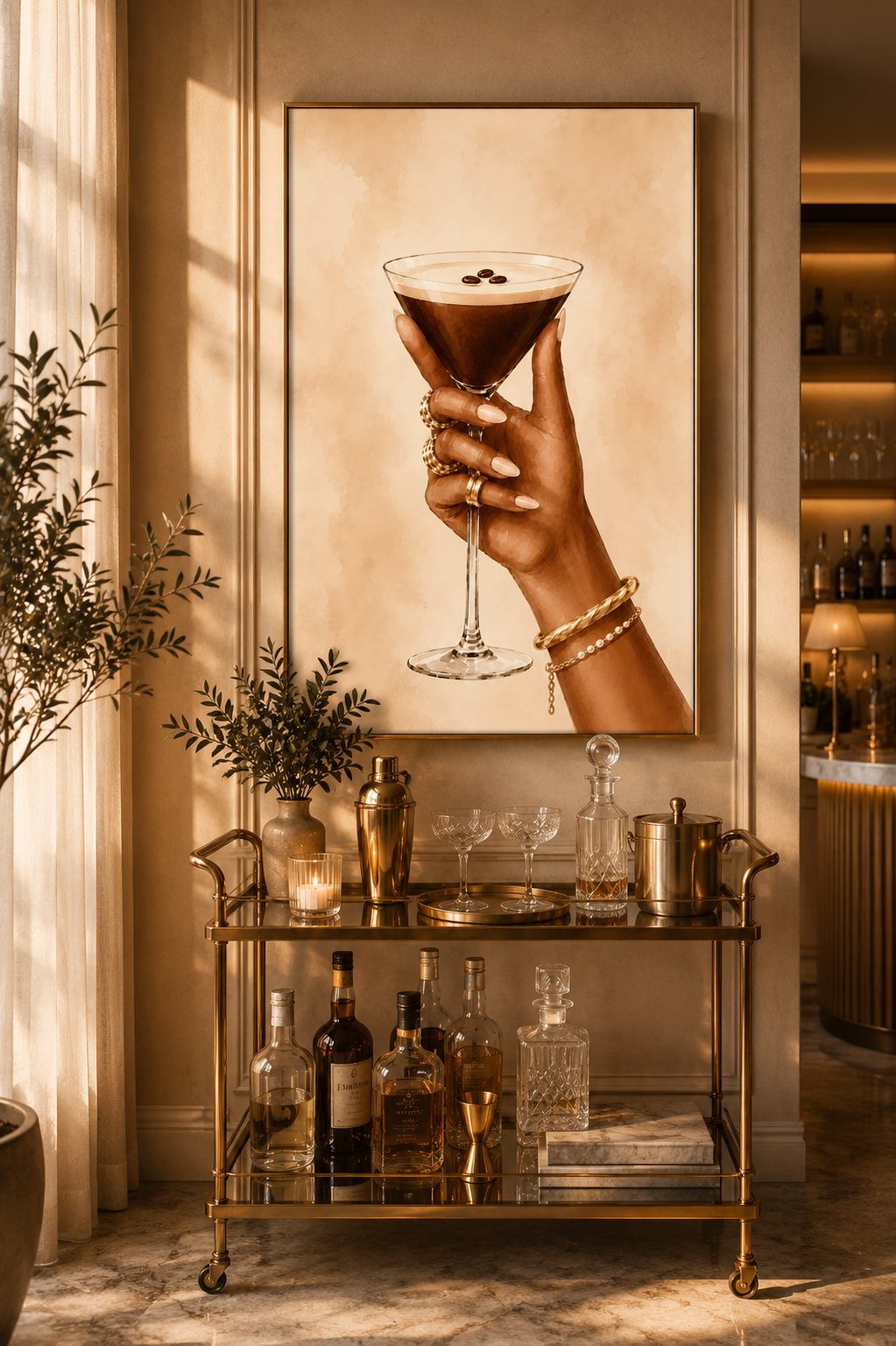 Espresso Martini Wall Art: Elegant Cocktail Home Bar Printable