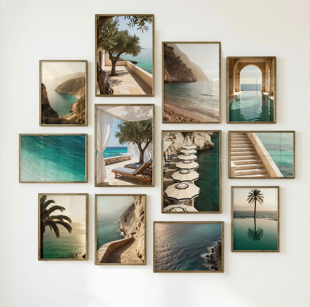 European Summer Wall Art Bundle of 24: Mediterranean Riviera Coastal Photography Printable