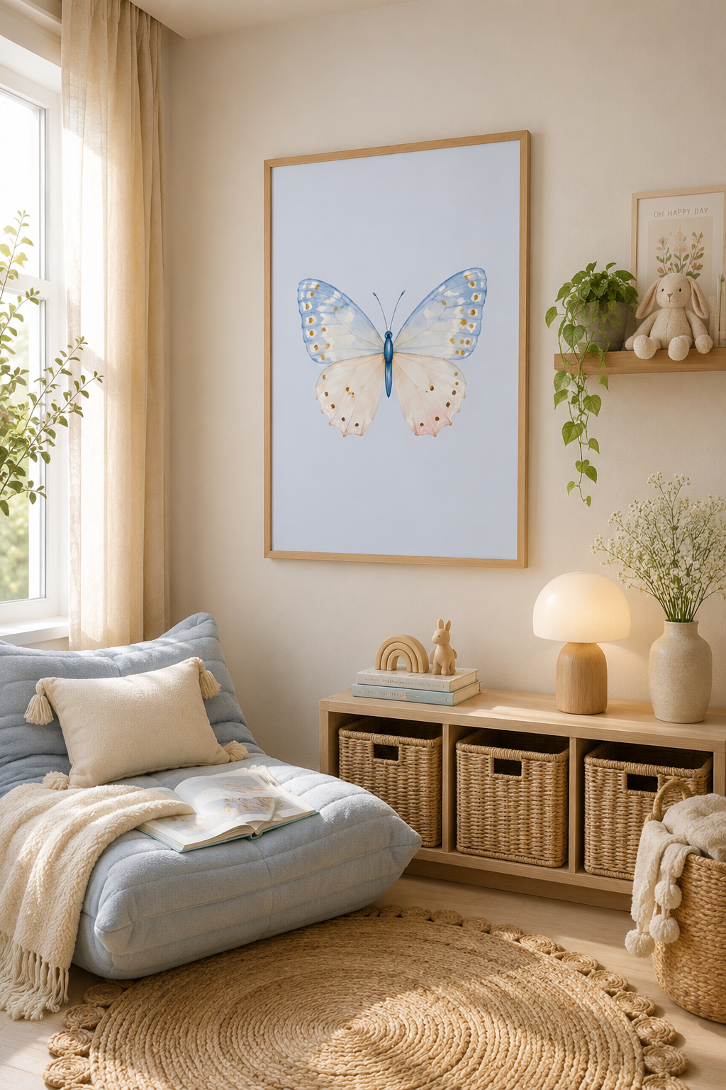 Colorful Butterfly Wall Art Set of 3: Pastel Nursery Decor Printable