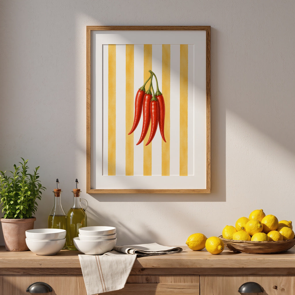 Mediterranean Kitchen Wall Art Set of 6: Italian Food Decor Printable