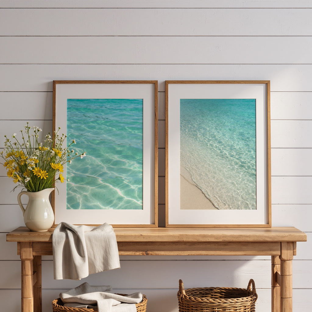 Ocean Photography Wall Art Set of 10: Coastal Beach Printable, Turquoise Water Decor